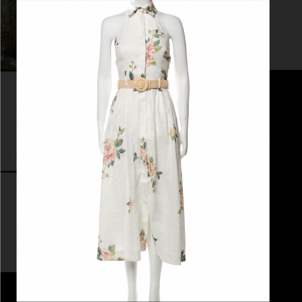 Zimmermann Floral Halter mock Neck Dress